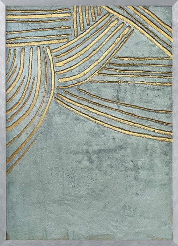 Flowing Gold Lines | Poster - Silver Frame Interior