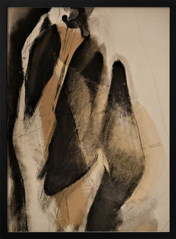 Flowing Abstract Forms | Poster - Black Metal Frame Interior