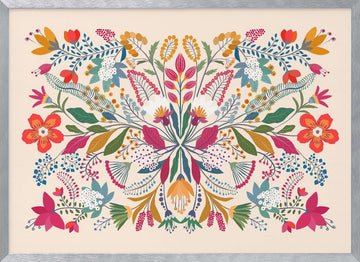 Vibrant Garden Tapestry | Poster - Silver Frame Interior