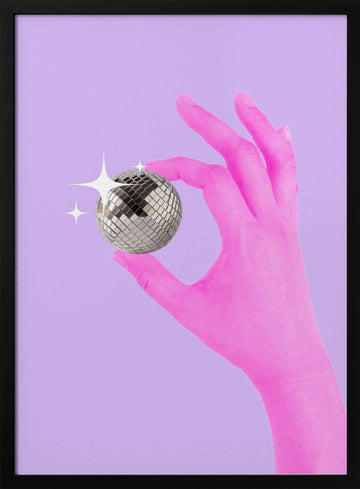 Pink Glow Sphere | Poster - Black Metal Frame Interior