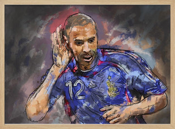 Dynamic Soccer Celebration | Poster - Wood Frame Interior