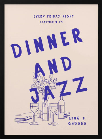 Jazz Night Feast | Poster - Black Metal Frame Interior