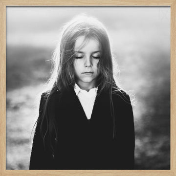 Peaceful Child Portrait | Poster - Wood Frame Interior