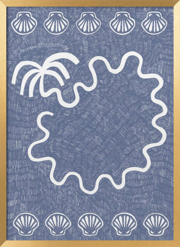 Wavy Tropical Island | Poster - Gold Frame Interior