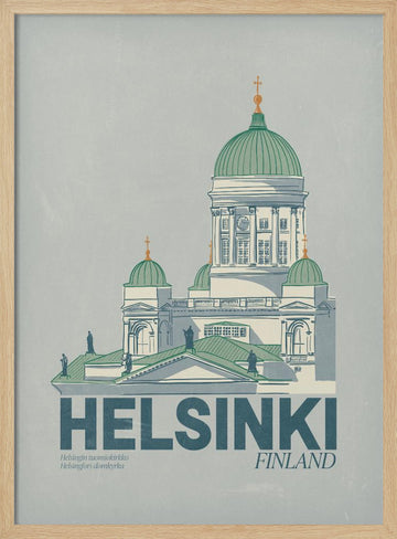 Iconic Helsinki Cathedral | Poster - Wood Frame Interior