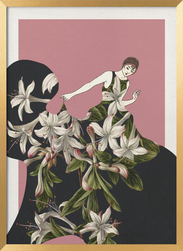 Elegant Floral Fashion | Poster - Gold Frame Interior