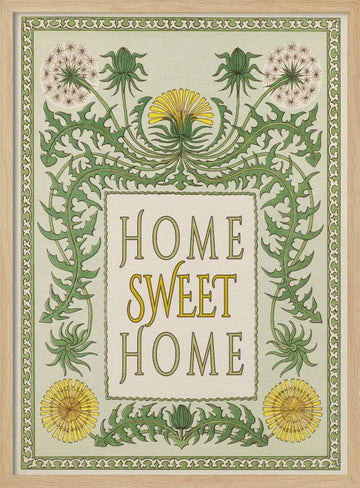 Vintage Home Sweet Home | Poster - Wood Frame Interior