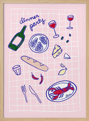 Dinner Party | Poster - Wood Frame Interior