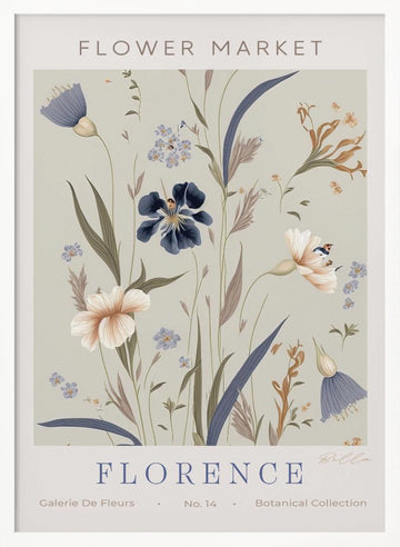 Flower Market Florence | Poster - White Frame Interior