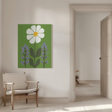 Cheerful Daisy Garden | Canvas - Room Interior 1