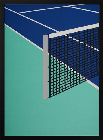 Blue Tennis Court | Poster - Black Metal Frame Interior