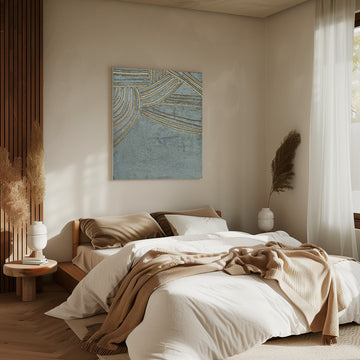 Flowing Gold Lines | Canvas - Room Interior 2