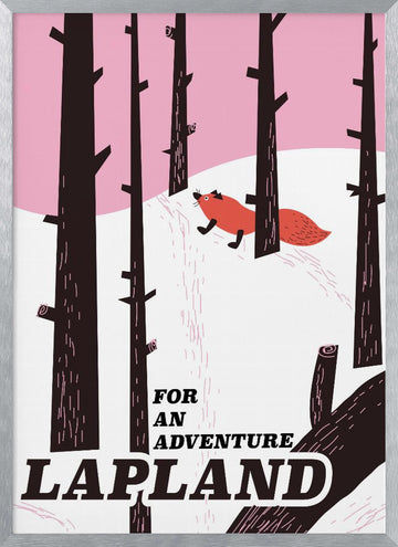 Lapland Fox Winter Forest | Poster - Silver Frame Interior