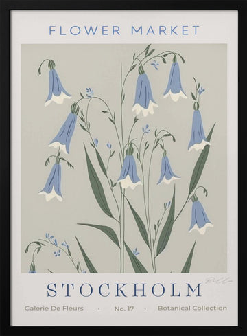 Delicate Bluebell Bloom | Poster - Black Metal Frame Interior