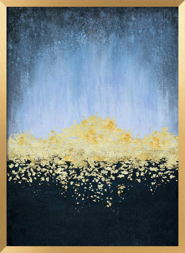 Golden Horizon Abstract | Poster - Gold Frame Interior