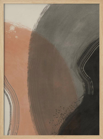 Earthy Abstract Curves | Poster - Wood Frame Interior