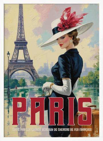 Vintage Paris Glamour | Poster - White Frame Interior