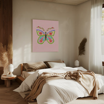 Whimsical Floral Butterfly | Canvas - Room Interior 2