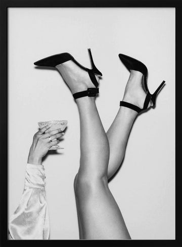 Chic Celebration Toast | Poster - Black Metal Frame Interior