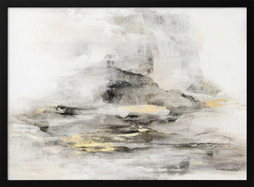 Abstract Gold Landscape | Poster - Black Metal Frame Interior