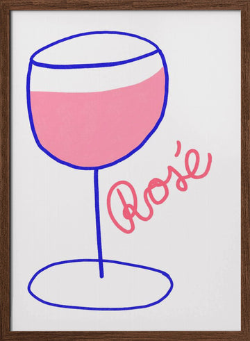 Rosé | Poster - Walnut Frame Interior