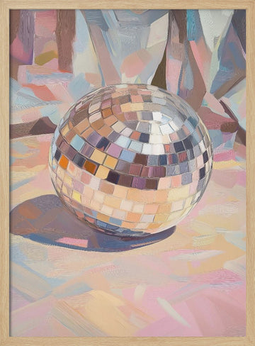 Pastel Disco Ball | Poster - Wood Frame Interior