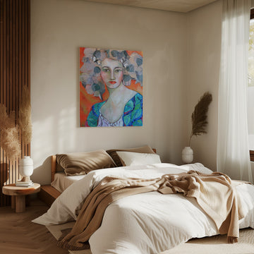 Vibrant Leaf Woman | Canvas - Room Interior 2