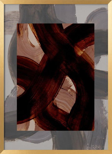 Abstract Brush Strokes 150 | Poster - Gold Frame Interior
