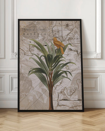 Tropical Map Bird | Poster - Room Interior 1