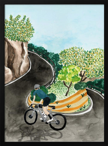 Scenic Mountain Cycling | Poster - Black Metal Frame Interior