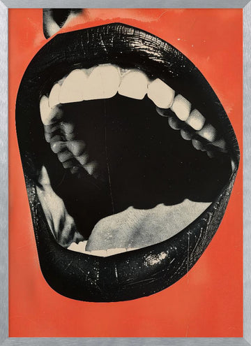 Screaming Open Mouth | Poster - Silver Frame Interior