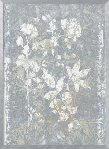 Abstract Grey Botanicals | Poster - Silver Frame Interior