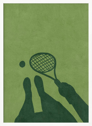 Minimalist Tennis Player | Poster - White Frame Interior
