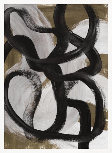 Abstract Brush Strokes 127X | Poster - White Frame Interior
