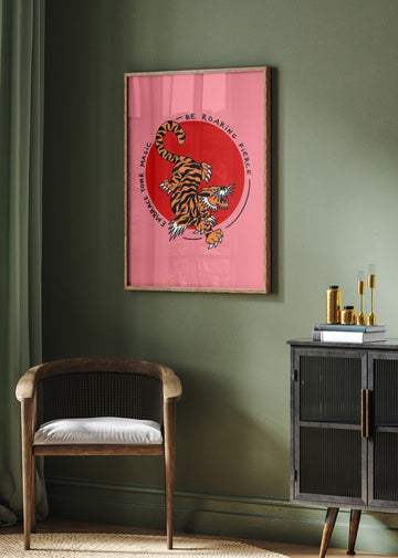 Roaring Fierce Tiger | Poster - Room Interior 2