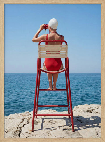 Summer Ocean Watch | Poster - Wood Frame Interior