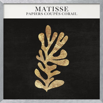 Golden Coral Cutout | Poster - Silver Frame Interior