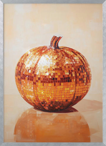 Orange Disco Pumpkin | Poster - Silver Frame Interior