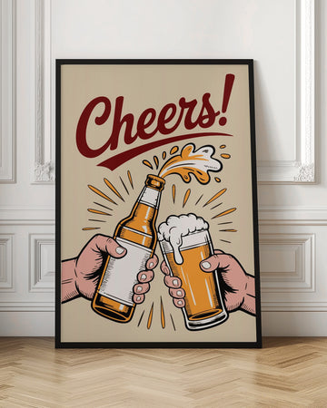 Golden Beer Cheers | Poster - Room Interior 1