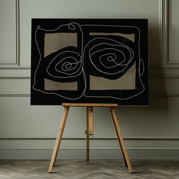 Dark Abstract Spirals | Canvas - Room Interior 1