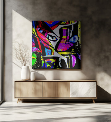 Vibrant Abstract Gaze | Canvas - Room Interior 2