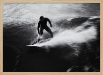 Surfer's Dynamic Ride | Poster - Wood Frame Interior