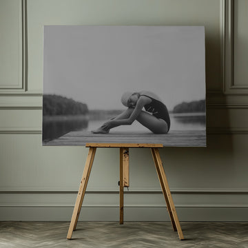 Quiet Lake Swimmer | Canvas - Room Interior 1