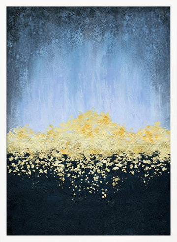 Golden Horizon Abstract | Poster - White Frame Interior