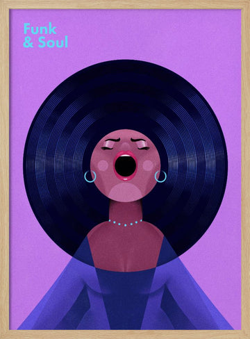 Funk Soul Singer | Poster - Wood Frame Interior