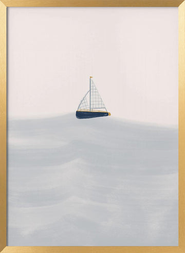 Serene Sailboat Waters | Poster - Gold Frame Interior