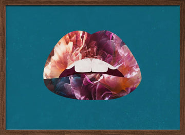 Blooming Lips | Poster - Walnut Frame Interior