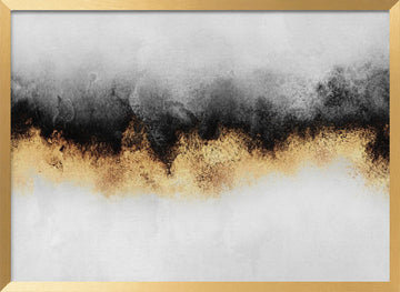 Gilded Shadow Flow | Poster - Gold Frame Interior
