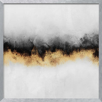 Elegant Abstract Gold | Poster - Silver Frame Interior