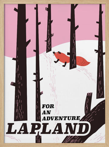 Lapland Fox Winter Forest | Poster - Wood Frame Interior